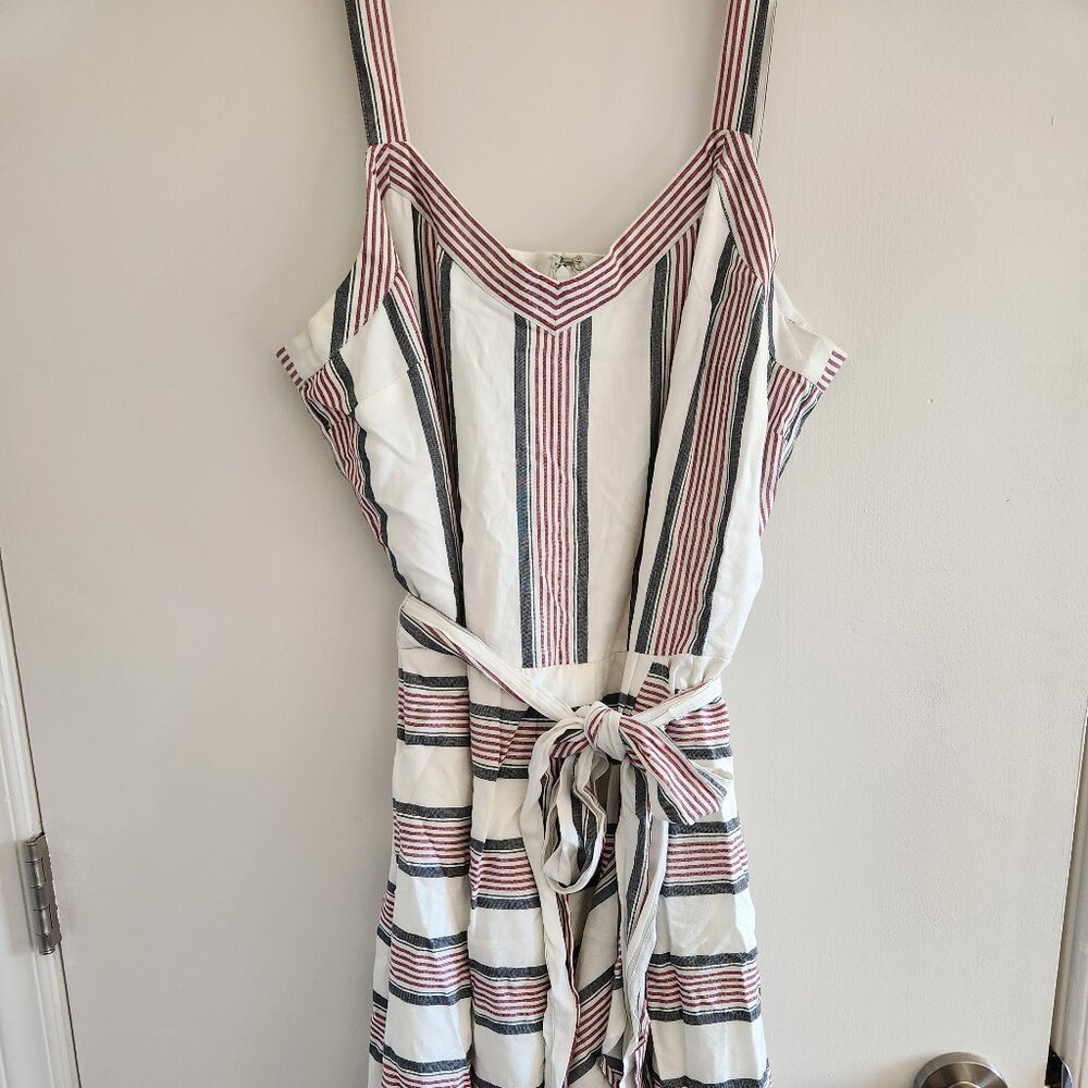 Loft patriotic striped dress with flouncy skirt size 14